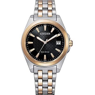 Citizen Eco-Drive Damenuhr Edelstahl, Schwarz, 33.5 mm, EO1213-85E Eco-Drive Solar, Keine Batterie Nötig, Saphirglas, 10 bar Wasserdicht, 180 Tage Gangreserve, Datum, Edelstahlband Citizen Eco-Drive Damenuhr Edelstahl, Schwarz, 33.5 mm, EO1213-85E Eco-Drive Solar, Keine Batterie Nötig, Saphirglas, 10 bar Wasserdicht, 180 Tage Gangreserve, Datum, Edelstahlband