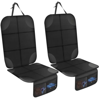 AiQInu Autositzschoner für Kindersitzunterlage, 2 Stück Sitzschoner Auto Kindersitz Rutschfester und Wasserdichter mit Dicker Polsterung und 2 Netztaschen AiQInu Autositzschoner für Kindersitzunterlage, 2 Stück Sitzschoner Auto Kindersitz Rutschfester und Wasserdichter mit Dicker Polsterung und 2 Netztaschen