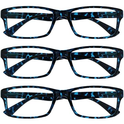 Opulize Lesebrille - RR92 Blau Schildpatt - Unisex 3 Stück Opulize Lesebrille - RR92 Blau Schildpatt - Unisex 3 Stück
