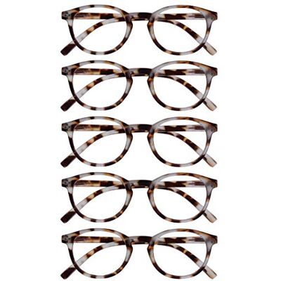 OPULIZE Zen Lesebrille 5er Pack Kleine Runde Rahmen Federscharniere Kratzfest Licht Braun Schildpatt Herren Damen RRRRR24-1T +1.50 OPULIZE Zen Lesebrille 5er Pack Kleine Runde Rahmen Federscharniere Kratzfest Licht Braun Schildpatt Herren Damen RRRRR24-1T +1.50