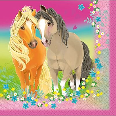 amscan 9911588 Papier-Servietten Pretty Pony, 20 Stück, Größe 33 x 33 cm, Ponys und Blumen, Tisch-Dekoration, Kinder-Geburtstag, Motto-Party amscan 9911588 Papier-Servietten Pretty Pony, 20 Stück, Größe 33 x 33 cm, Ponys und Blumen, Tisch-Dekoration, Kinder-Geburtstag, Motto-Party