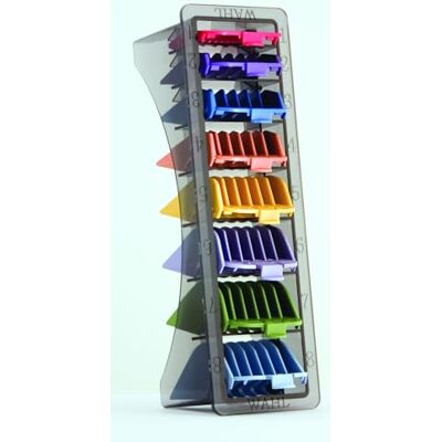 Wahl farbige Nylon-Aufsteckkämme #1–8 für Haarschneidemaschinen, 3–25 mm Wahl farbige Nylon-Aufsteckkämme #1–8 für Haarschneidemaschinen, 3–25 mm