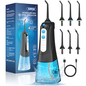 SURFOU Munddusche Kabellos Elektrische Zahndusche Wasser Zahnreiniger, Water Flosser for Teeth Oral Irrigator Wasserflosser für Zähne, Zahnzwischenraumreiniger Zahnseide Elektrisch SURFOU Munddusche Kabellos Elektrische Zahndusche Wasser Zahnreiniger, Water Flosser for Teeth Oral Irrigator Wasserflosser für Zähne, Zahnzwischenraumreiniger Zahnseide Elektrisch
