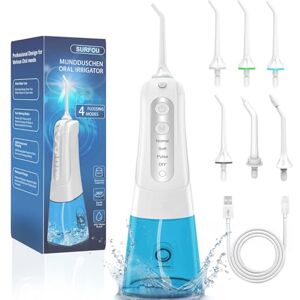 SURFOU Munddusche Kabellos Water Flosser for Teeth, Elektrische Zahnseide Oral Irrigator Zahndusche Wasser Zahnreiniger, Zahnzwischenraumreiniger Elektrisch Wasserflosser für Zähne SURFOU Munddusche Kabellos Water Flosser for Teeth, Elektrische Zahnseide Oral Irrigator Zahndusche Wasser Zahnreiniger, Zahnzwischenraumreiniger Elektrisch Wasserflosser für Zähne