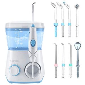 TUREWELL Munddusche,Elektrische Zahnzwischenraumreiniger mit 10 Druckstufen und 8 Düsen,IPX7 Wasserdicht Oral Irrigator, 600ML Wasser Flosser für Zuhause(Weiß) TUREWELL Munddusche,Elektrische Zahnzwischenraumreiniger mit 10 Druckstufen und 8 Düsen,IPX7 Wasserdicht Oral Irrigator, 600ML Wasser Flosser für Zuhause(Weiß)