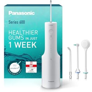 Panasonic Series 600 Ultraschall-Munddusche EW-DJ67-W303, Zahndusche, Munddusche kabellos, 200 ml, IPX7, 2 Ultraschalldüsen, 1 kieferorthopädische & 1 Zungenreinigungsdüse, 5 Wasserdruckstufen, Weiß Panasonic Series 600 Ultraschall-Munddusche EW-DJ67-W303, Zahndusche, Munddusche kabellos, 200 ml, IPX7, 2 Ultraschalldüsen, 1 kieferorthopädische & 1 Zungenreinigungsdüse, 5 Wasserdruckstufen, Weiß