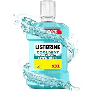 Listerine Cool Mint Mundwasser 1000 ml, antibakterielle Mundspülung mit ätherischen Ölen und intensivem Minzgeschmack, Zahnpflege-Spülung reduziert Zahnbelag und bekämpft wirksam Mundgeruch Listerine Cool Mint Mundwasser 1000 ml, antibakterielle Mundspülung mit ätherischen Ölen und intensivem Minzgeschmack, Zahnpflege-Spülung reduziert Zahnbelag und bekämpft wirksam Mundgeruch