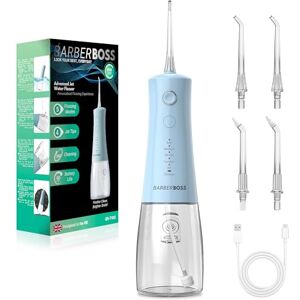 BARBERBOSS Munddusche Kabellos, elektrische Zahnseide mit 5 Druckmodi, IPX8 wasserdicht, tragbare Munddusche zur Zahnfleischpflege, Zahnreinigungsset, QR-7102 (Pastellblau) BARBERBOSS Munddusche Kabellos, elektrische Zahnseide mit 5 Druckmodi, IPX8 wasserdicht, tragbare Munddusche zur Zahnfleischpflege, Zahnreinigungsset, QR-7102 (Pastellblau)