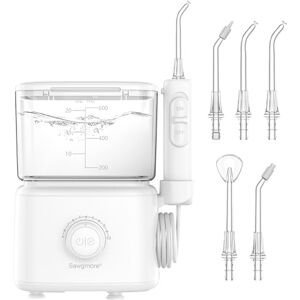 Sawgmore Munddusche, Elektrische Zahnzwischenraumreiniger mit 10 Einstellbaren Druckstufen, 600ml Fassungsvermögen, Oral Irrigator mit 5 multifunktionalen Düsenspitzen für Zuhause (Weiß) Sawgmore Munddusche, Elektrische Zahnzwischenraumreiniger mit 10 Einstellbaren Druckstufen, 600ml Fassungsvermögen, Oral Irrigator mit 5 multifunktionalen Düsenspitzen für Zuhause (Weiß)