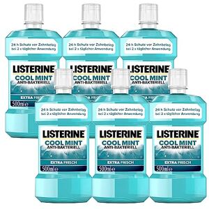 Listerine Cool Mint 6 x 500 ml, antibakterielle Mundspülung mit ätherischen Ölen und Minzgeschmack, Mundwasser bekämpft wirksam Bakterien im Mundraum, optimale Ergänzung zur täglichen Zahnpflege Listerine Cool Mint 6 x 500 ml, antibakterielle Mundspülung mit ätherischen Ölen und Minzgeschmack, Mundwasser bekämpft wirksam Bakterien im Mundraum, optimale Ergänzung zur täglichen Zahnpflege