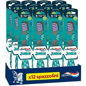 Aquafresh Junior, Zahnbürste für Kinder von 6-12 Jahren, Milch- und Permanentzähne, weiche Borsten, effektive Reinigung, flexibler Hals, 12 Stück Aquafresh Junior, Zahnbürste für Kinder von 6-12 Jahren, Milch- und Permanentzähne, weiche Borsten, effektive Reinigung, flexibler Hals, 12 Stück