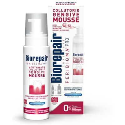 Biorepair , Peribioma™ Mundspülung Mousse, Mundspülung für entzündetes Zahnfleisch, antibakteriell, Reparieren von Malz, Format 200 ml Biorepair , Peribioma™ Mundspülung Mousse, Mundspülung für entzündetes Zahnfleisch, antibakteriell, Reparieren von Malz, Format 200 ml