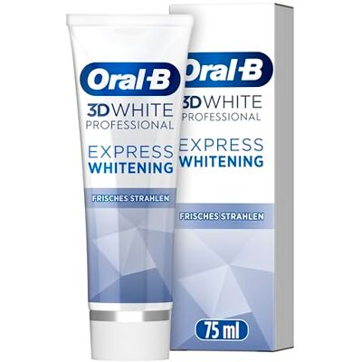 Oral-B 3D White Professional Express Whitening Zahnpasta / Zahncreme / Toothpaste für ein Frisches Strahlen, Zahnaufhellung in kürzester Zeit, Kühle Minze — 1x75ml Oral-B 3D White Professional Express Whitening Zahnpasta / Zahncreme / Toothpaste für ein Frisches Strahlen, Zahnaufhellung in kürzester Zeit, Kühle Minze — 1x75ml