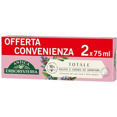 Antica Erboristeria Laboratorio Natura Antica Erboristeria Totale Zahnpasta, Schutz der Mundhöhle und des Zahnfleischs, 75 mlx2 Antica Erboristeria Laboratorio Natura Antica Erboristeria Totale Zahnpasta, Schutz der Mundhöhle und des Zahnfleischs, 75 mlx2