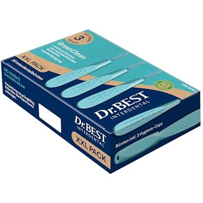 Dr.BEST GreenClean Interdental, Bigpack Size 3, 30 Stück Interdentalbürsten für eine sanfte Reinigung der Zahnzwischenräume Dr.BEST GreenClean Interdental, Bigpack Size 3, 30 Stück Interdentalbürsten für eine sanfte Reinigung der Zahnzwischenräume