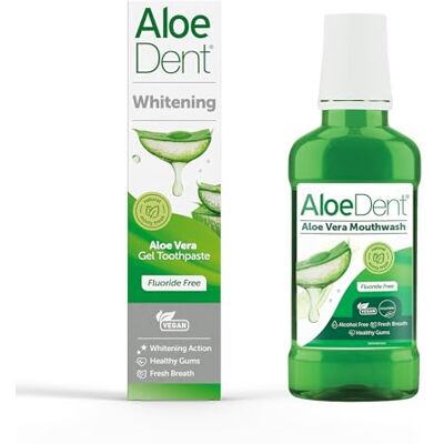 Aloe Dent AloeDent Natürliche Whitening Zahnpasta ohne Fluorid 100ml & AloeDent Mundspülung 250ml alkoholfreies Mundwasser Aloe Dent AloeDent Natürliche Whitening Zahnpasta ohne Fluorid 100ml & AloeDent Mundspülung 250ml alkoholfreies Mundwasser