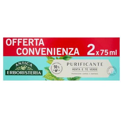 Antica Erboristeria Laboratorio Natura Antica Erboristeria Reinigende Zahnpasta, Schutz vor Bakterien, 75 mlx2 Antica Erboristeria Laboratorio Natura Antica Erboristeria Reinigende Zahnpasta, Schutz vor Bakterien, 75 mlx2