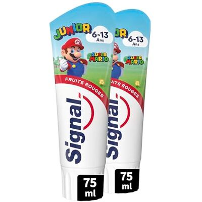 Signal Zahnpasta Junior Super Mario rote Früchte, 6-13 Jahre, 2 x 75 ml Signal Zahnpasta Junior Super Mario rote Früchte, 6-13 Jahre, 2 x 75 ml