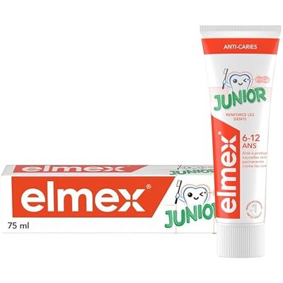 ELMEX ® Junior Zahnpasta 6-12 Jahre Schutz vor Karies mit Minze ohne Farbstoffe Kinderzahnpasta für kräftigere Zähne Zahnfleisch- und Zahnschmelz ® Baby 75ml ELMEX ® Junior Zahnpasta 6-12 Jahre Schutz vor Karies mit Minze ohne Farbstoffe Kinderzahnpasta für kräftigere Zähne Zahnfleisch- und Zahnschmelz ® Baby 75ml