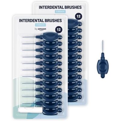 by Amazon Interdentalbürste, 0,60 mm, 24 Stück (2 Packungen mit je 12 Stück), Dunkelblau by Amazon Interdentalbürste, 0,60 mm, 24 Stück (2 Packungen mit je 12 Stück), Dunkelblau