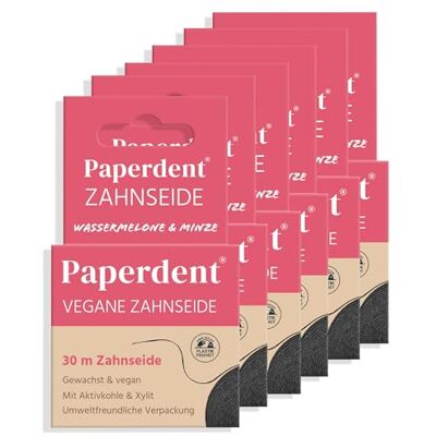 Paperdent Zahnseide Schwarz 6er Pack – aufquellend & sanft zur Reinigung mit Aktivkohle & Xylit, Wassermelone-Minze 30 m vegan Entwickelt von Zahnarzt Dr. Louis Bahlmann Paperdent Zahnseide Schwarz 6er Pack – aufquellend & sanft zur Reinigung mit Aktivkohle & Xylit, Wassermelone-Minze 30 m vegan Entwickelt von Zahnarzt Dr. Louis Bahlmann
