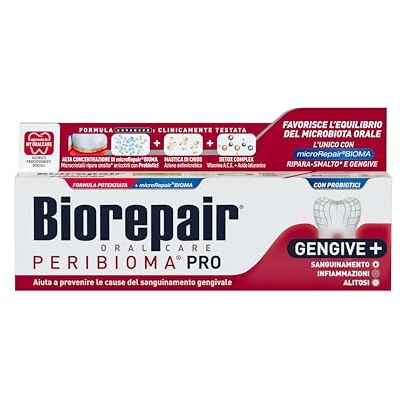 Biorepair , Peribiom Zahnpasta Pro Gingive+, 12 Packungen à 75 ml, für normale Mundmikrobiota, beugt Zahnfleischbluten vor und schützt vor Zahnfleischbelag Biorepair , Peribiom Zahnpasta Pro Gingive+, 12 Packungen à 75 ml, für normale Mundmikrobiota, beugt Zahnfleischbluten vor und schützt vor Zahnfleischbelag