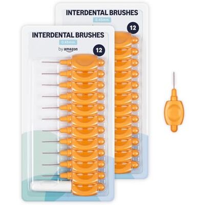 by Amazon Interdentalbürste, 0,45 mm, 24 Stück (2 Packungen mit je 12 Stück), Orange by Amazon Interdentalbürste, 0,45 mm, 24 Stück (2 Packungen mit je 12 Stück), Orange