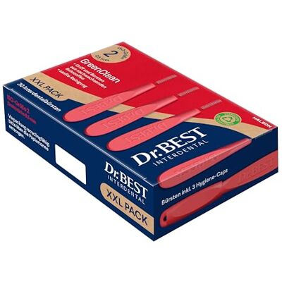 Dr.BEST GreenClean Interdental, Bigpack Size 2, 30 Stück Interdentalbürsten für eine sanfte Reinigung der Zahnzwischenräume Dr.BEST GreenClean Interdental, Bigpack Size 2, 30 Stück Interdentalbürsten für eine sanfte Reinigung der Zahnzwischenräume