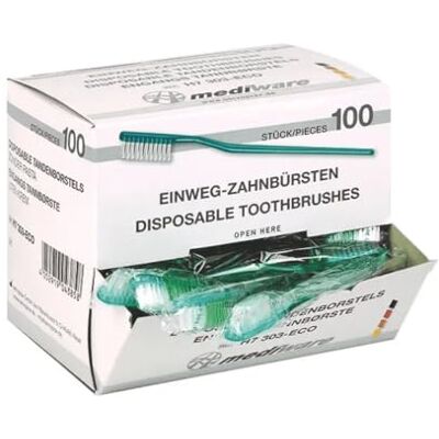 Huismerk Mediware Einmal-Zahnbürste ohne Zahnpulver grün 100 Stück Packung (100 Stück) Huismerk Mediware Einmal-Zahnbürste ohne Zahnpulver grün 100 Stück Packung (100 Stück)
