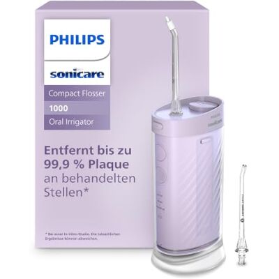 Philips Sonicare Compact Flosser 1000, tragbare Munddusche mit 3 Reinigungsprogrammen, IPX7 wasserdicht, reisefreundlich, Lila, Modell HX3333/23 Philips Sonicare Compact Flosser 1000, tragbare Munddusche mit 3 Reinigungsprogrammen, IPX7 wasserdicht, reisefreundlich, Lila, Modell HX3333/23