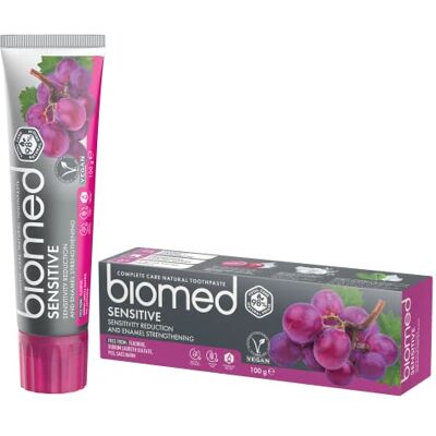 BIOMED Sensitive regenerierende und wundheilende Zahnpasta für empfindliche Zähne fluoridfreie und 98% natürliche, beruhigende Zahncreme in einer 100g Packung BIOMED Sensitive regenerierende und wundheilende Zahnpasta für empfindliche Zähne fluoridfreie und 98% natürliche, beruhigende Zahncreme in einer 100g Packung