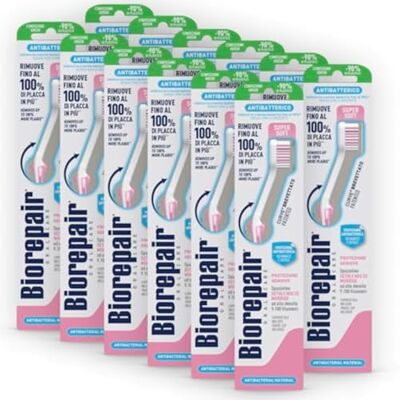 Biorepair Coswell (Italien) Manuelle Zahnbürste Weiche Borsten Ovaler Kopf Zungenreiniger Erwachsene Zahnfleischfarben Biorepair Coswell (Italien) Manuelle Zahnbürste Weiche Borsten Ovaler Kopf Zungenreiniger Erwachsene Zahnfleischfarben