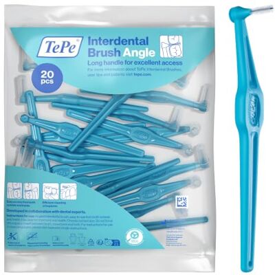 TePe Angle Interdentalbürste, Blau, 0,6 mm/ISO-Größe 3, 20 Stk. Zahnwischenraumreinigung, Plaque-Entferner für mittelgroße Zahnzwischenräume TePe Angle Interdentalbürste, Blau, 0,6 mm/ISO-Größe 3, 20 Stk. Zahnwischenraumreinigung, Plaque-Entferner für mittelgroße Zahnzwischenräume