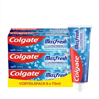Colgate MaxFresh Cooling Crystals Zahnpasta 6x 75 ml Colgate MaxFresh Cooling Crystals Zahnpasta 6x 75 ml