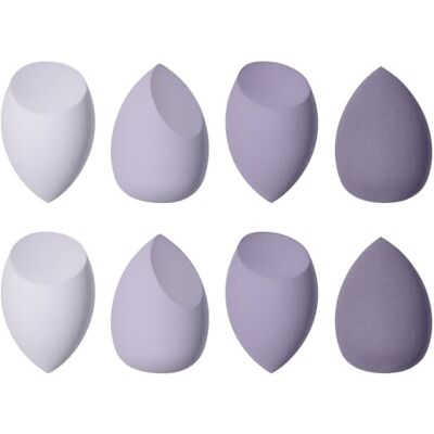 Carehabi Makeup Schwamm, 8 Stück Make Up Schwamm Schminkschwamm für Foundations, Puder Flüssigkeiten, Etc., Gesichtsschwamm Kommt In 3 Formen (Lila) Carehabi Makeup Schwamm, 8 Stück Make Up Schwamm Schminkschwamm für Foundations, Puder Flüssigkeiten, Etc., Gesichtsschwamm Kommt In 3 Formen (Lila)