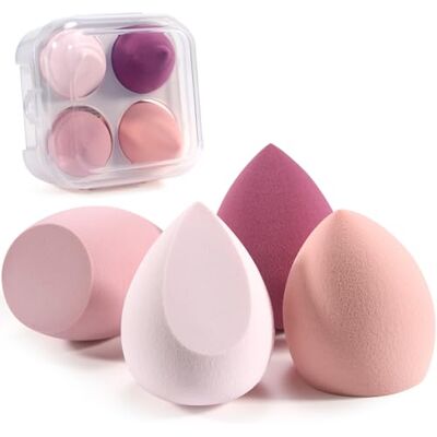 Cheerhom 4 PCS Make up Schwamm, Schminkschwamm Makeup Sponge Mit Aufbewahrungsbox für Flüssigkeit Foundation Puder Sonnenschutz und Creme Cheerhom 4 PCS Make up Schwamm, Schminkschwamm Makeup Sponge Mit Aufbewahrungsbox für Flüssigkeit Foundation Puder Sonnenschutz und Creme