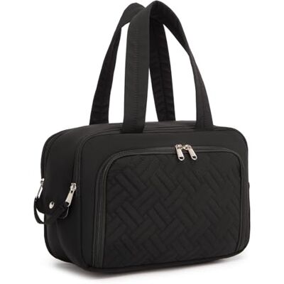 KONO Kulturbeutel Kulturtasche Damen, Reise Kosmetiktasche Groß, Waschtasche Große Öffnung, Make-up Tasche, Organizer für Zubehör, Essentials, Toilettenartikel KONO Kulturbeutel Kulturtasche Damen, Reise Kosmetiktasche Groß, Waschtasche Große Öffnung, Make-up Tasche, Organizer für Zubehör, Essentials, Toilettenartikel
