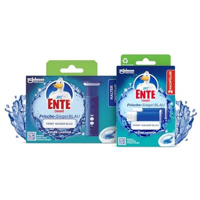 WC-Ente Frische Siegel Vorteilspack,Starter Set (inkl. Nachfüller) + Nachfüller (2 St.),körbchenloser WC-Reiniger, Azure Lagoon WC-Ente Frische Siegel Vorteilspack,Starter Set (inkl. Nachfüller) + Nachfüller (2 St.),körbchenloser WC-Reiniger, Azure Lagoon