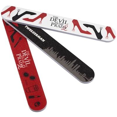 TWEEZERMAN Nagelfeilen-Set, 3-teilige Profi-Nagelfeile 180/240 Körnung Design-Edition The Devil Wears Prada 2 zum präzisen Formen und Glätten von Natur- und Acrylnägeln ohne Einreißen der Kanten TWEEZERMAN Nagelfeilen-Set, 3-teilige Profi-Nagelfeile 180/240 Körnung Design-Edition The Devil Wears Prada 2 zum präzisen Formen und Glätten von Natur- und Acrylnägeln ohne Einreißen der Kanten
