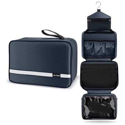 Carttiya Kulturbeutel zum Aufhängen, Kulturbeutel Herren Damen, Kosmetiktasche Groß Waschtasche Reise Waschbeutel Cosmetic Bag Makeup Tasche Kulturtaschen Toilettentasche mit Haken (Dunkelblau) Carttiya Kulturbeutel zum Aufhängen, Kulturbeutel Herren Damen, Kosmetiktasche Groß Waschtasche Reise Waschbeutel Cosmetic Bag Makeup Tasche Kulturtaschen Toilettentasche mit Haken (Dunkelblau)
