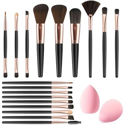 vonsera 20 Stück Pinselset Makeup Professionelle, Make-up Pinsel Set Eyeshadow/Concealer/Schmink/Puder Foundation/Lidschatten Pinsel + Make up Schwamm, Ideal für Anfänger & Profis vonsera 20 Stück Pinselset Makeup Professionelle, Make-up Pinsel Set Eyeshadow/Concealer/Schmink/Puder Foundation/Lidschatten Pinsel + Make up Schwamm, Ideal für Anfänger & Profis