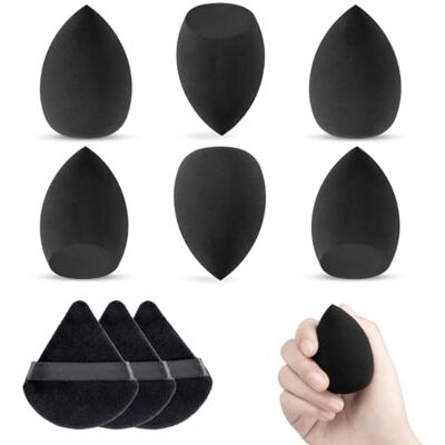 Carehabi Make up Schwamm set mit Powder Puff Dreieck, 6 Stück Makeup Schwämmen Beauty Sponge Schwarz für Blending Flüssigkeit Foundation Puder, Wiederverwendbar Weich Puderquaste Carehabi Make up Schwamm set mit Powder Puff Dreieck, 6 Stück Makeup Schwämmen Beauty Sponge Schwarz für Blending Flüssigkeit Foundation Puder, Wiederverwendbar Weich Puderquaste