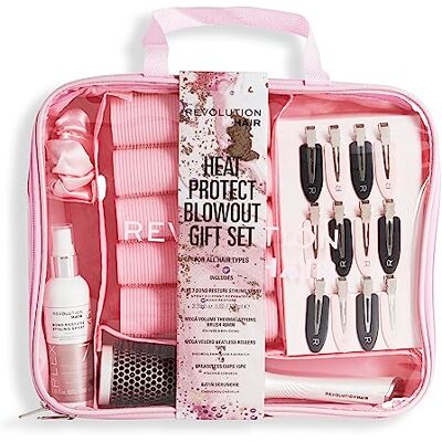 Revolution Haircare Plex Hitzeschutz Blowout Geschenkset Haarclips, stilvoller Pinsel, Rollen, Styling-Spray, Scrunchie & Tasche inklusive Revolution Haircare Plex Hitzeschutz Blowout Geschenkset Haarclips, stilvoller Pinsel, Rollen, Styling-Spray, Scrunchie & Tasche inklusive