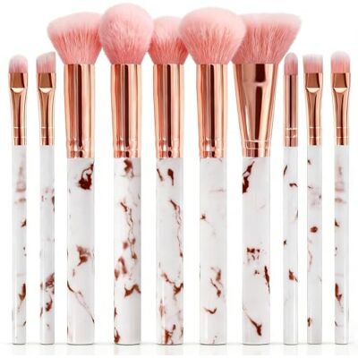vonsera 10 Stück Pinselset Makeup, Professionelle Make-up Pinsel Set, Weiß Marmor Kosmetik Pinselset -Eyeshadow/Concealer/Schmink/Puder Foundation/Lidschatten Pinsel, Ideal für Anfänger & Profis vonsera 10 Stück Pinselset Makeup, Professionelle Make-up Pinsel Set, Weiß Marmor Kosmetik Pinselset -Eyeshadow/Concealer/Schmink/Puder Foundation/Lidschatten Pinsel, Ideal für Anfänger & Profis