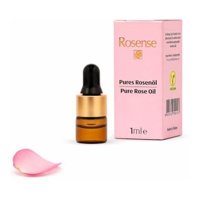 Rosense Rosenöl ätherisch 1ml – 100% reines Rosa Damascena Öl Naturkosmetik von , ECOCERT zertifiziert, vegan & dermatologisch bestätigt, ohne Trägeröl & Wildrosenöl, Aromatherapie Diffuser Körperöl Rosense Rosenöl ätherisch 1ml – 100% reines Rosa Damascena Öl Naturkosmetik von , ECOCERT zertifiziert, vegan & dermatologisch bestätigt, ohne Trägeröl & Wildrosenöl, Aromatherapie Diffuser Körperöl