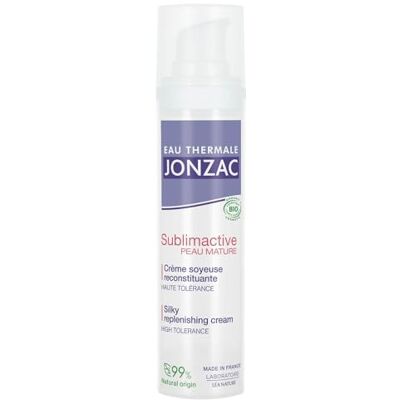 JONZAC Eau Thermale Seidige rekonstituierende Creme – Sublimactive reife Haut – für gepflegte und strahlende Haut – zertifiziert Bio Cosmos Organic – Pumpflasche mit 40 ml JONZAC Eau Thermale Seidige rekonstituierende Creme – Sublimactive reife Haut – für gepflegte und strahlende Haut – zertifiziert Bio Cosmos Organic – Pumpflasche mit 40 ml