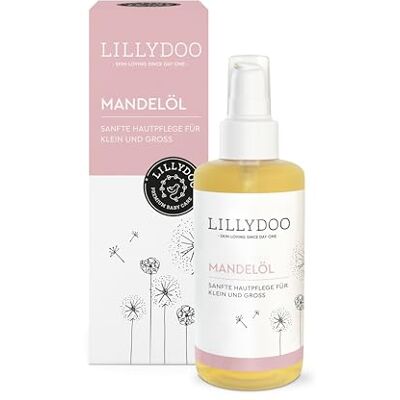 LILLYDOO parfürmfreies Babyöl Mandel, 99% reines Mandelöl kaltgepresst mit Vitamin E zur Babypflege, vegane Naturkostmetik, Dermatest sehr gut in hochwertiger Glasflasche (100ml) LILLYDOO parfürmfreies Babyöl Mandel, 99% reines Mandelöl kaltgepresst mit Vitamin E zur Babypflege, vegane Naturkostmetik, Dermatest sehr gut in hochwertiger Glasflasche (100ml)