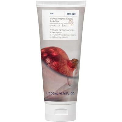 KORRES POMEGRANATE GROVE Bodymilk mit pflegendem Mandelöl, mit fruchtigem Aroma saftiger Granatäpfel, für 24h Pflege+Geschmeidigkeit, vegan, silikon- und parabenfrei, 200 ml KORRES POMEGRANATE GROVE Bodymilk mit pflegendem Mandelöl, mit fruchtigem Aroma saftiger Granatäpfel, für 24h Pflege+Geschmeidigkeit, vegan, silikon- und parabenfrei, 200 ml