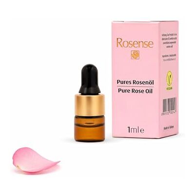 Rosense Rosenöl ätherisch 1ml – 100% reines Rosa Damascena Öl Naturkosmetik von , ECOCERT zertifiziert, vegan & dermatologisch bestätigt, ohne Trägeröl & Wildrosenöl, Aromatherapie Diffuser Körperöl Rosense Rosenöl ätherisch 1ml – 100% reines Rosa Damascena Öl Naturkosmetik von , ECOCERT zertifiziert, vegan & dermatologisch bestätigt, ohne Trägeröl & Wildrosenöl, Aromatherapie Diffuser Körperöl