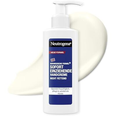 Neutrogena Sofort einziehende Handcreme, leichte und nicht fettende Feuchtigkeitscreme mit Glycerin + Vitamin E bei trockenen, rissigen Händen, im praktischen Handcreme Spender 150 ml Neutrogena Sofort einziehende Handcreme, leichte und nicht fettende Feuchtigkeitscreme mit Glycerin + Vitamin E bei trockenen, rissigen Händen, im praktischen Handcreme Spender 150 ml